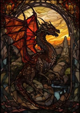 Dragon Stained Glass